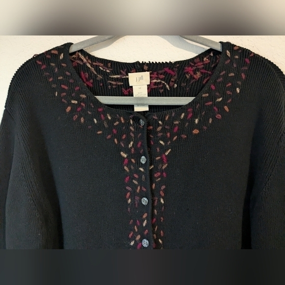 J. Jill Vintage Embroidered Colorful Button-Up Cardigan Sweater Grandma - Picture 4 of 12